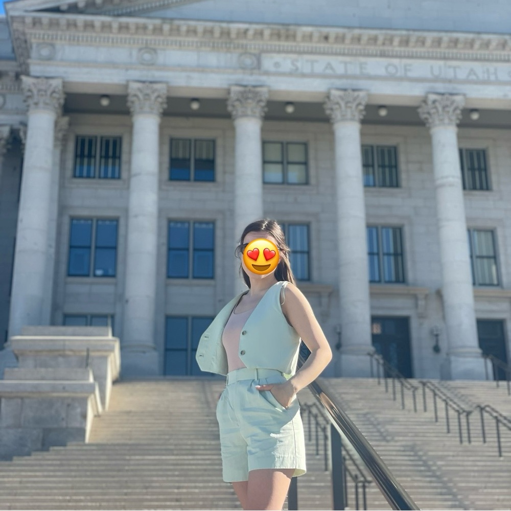 Zara Linen Blend Shorts & Vest